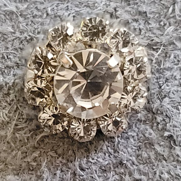 Jewelry - Silver Tone with Rhinestones Brooch / Pin * Jewelry, Fashion, Style, Pinback